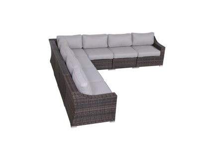 Contemporary Outdoor Rattan Wicker Sectional Seating Group With Cushions