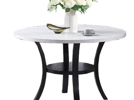 5 Piece Dining Set Chairs, Table With Lower Shelf - Black / Dark Gray / White
