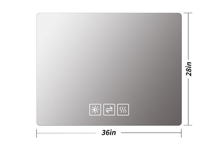 28" Bathroom Mirror With LED Lights Front And Backlit, Anti-Fog Lighted Vanity Mirrors For Wall Mounted And 5 Level Dimmable, Horizontal / Vertical - Clear