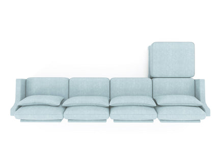 Stylish Sofa With Ottoman And Lumbar Pillows, Ergonomic Design