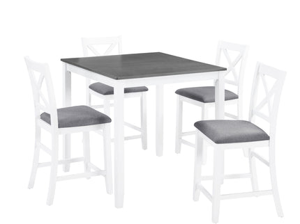5 Piece Counter Height Dining Table Set With 4 Chairs