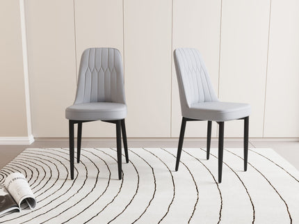 Modern Dining Chair With Cushions And Metal Legs