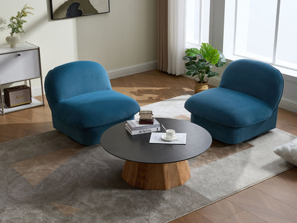 Pumpkin Shaped Swivel Accent Chair, 360 Degree Rotation For Living Room