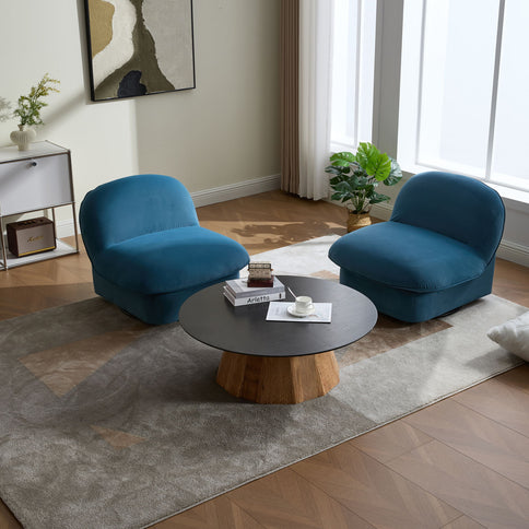 Pumpkin Shaped Swivel Accent Chair, 360 Degree Rotation For Living Room