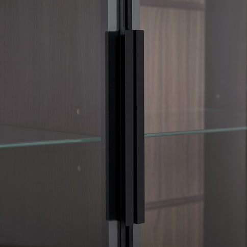 Modern Minimalist Style LED Curio Cabinet With Tempered Glass Door, Metal Legs