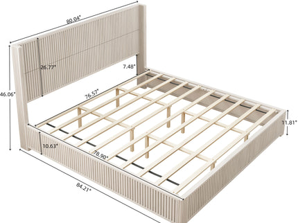 Platform Bed Frame With Headboard, Floor Standing Design