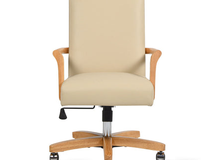 Dumont - Modern Farmhouse High Back Executive Home Office Chair - Neutral Cream Beige / Natural