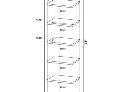 6 Tier Corner Bookcase - Cappuccino