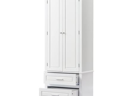 Tall Storage Cabinet With 2 Drawers For Bathroom