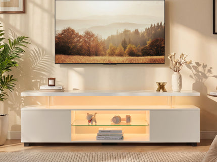 TV Stant With LED And Large Side Cabinet