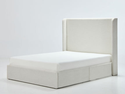 Carmen - Full Size Upholstered Wingback Bed - Ivory