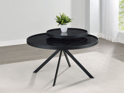 Shayne - Round Top Coffee Table With 2 Tier Design