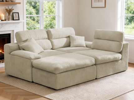 Corner Chaise Sofa With High Backrest