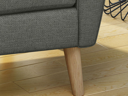 Fabric Channel Stitch Club Chair With Tufted Back - Gray