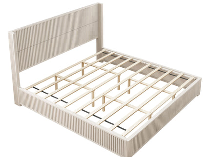 Platform Bed Frame With Headboard, Floor Standing Design