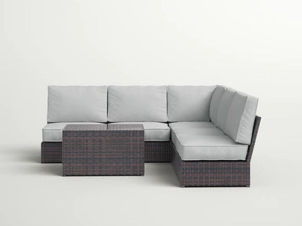 Modular 4 Person Outdoor Seating Group With Cushions - Espresso