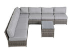 Gray / 2 Pc. 7 Seater Symmetrical Sectional, Table