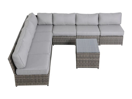 Comfortable Modern Patio Rattan Sectional Set With Cushions
