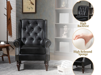 Modern Accent Armchair With Sturdy Wood Legs
