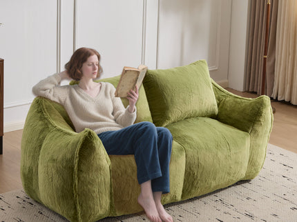 Giant Bean Bag Couch, Ultra Soft Fluffy Loveseat For Living Room