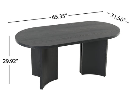 Dining Table With Curved Legs - Black
