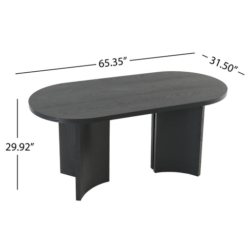 Dining Table With Curved Legs - Black
