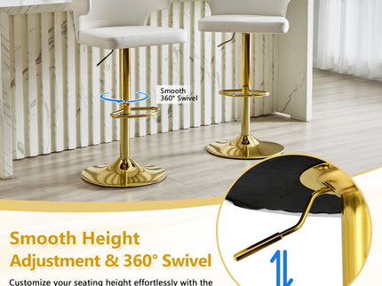 Adjustable Swivel Bar Chair With High Back Support