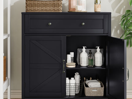 Farmhouse Storage Cabinet With Drawer And Adjustable Shelf