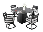 Black / 5 Pc. Table, 4 Swivel Chairs