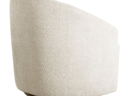 Upholstered 360 Degree Swivel Chair - Cream