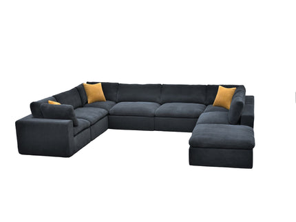 Custom Configuration Modular Sectional With Toss Pillows