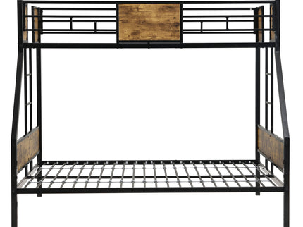 Modern Metal Bunk Bed With Side Ladders And Guardrail