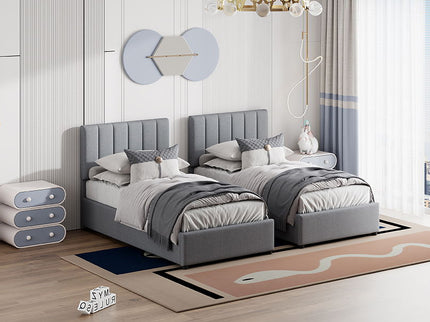Upholstered Platform Bed With A Hydraulic Storage System