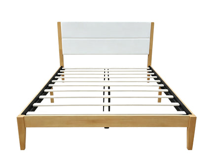 Platform Bed Frame With Upholstered Headboard, Slat Support