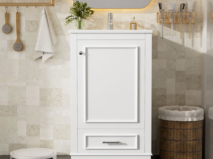 20" Bathroom Vanity With Sink, 1 Drawer, Freestanding Single Set