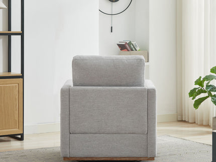Modern Square Upholstered Swivel Accent Chair With Metal Base