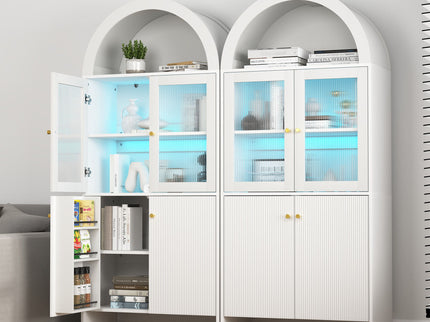 Modern Tech Inspired Dome Cabinet With LED Lighting