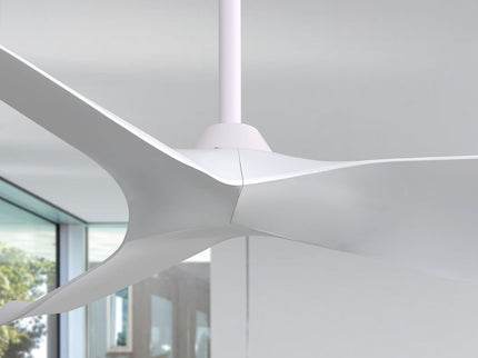 Indoor Ceiling Fan Without Light, 6 Speeds Reversible DC Motor, 3 ABS Blade Ceiling Fan White For Bedroom - White