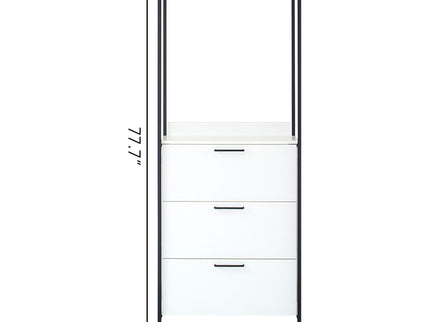 Fiona - Contemporary Wood And Metal Walk In Closet With Drawers