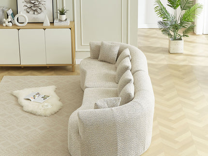 Curved Sectional Sofa With 6 Pillows