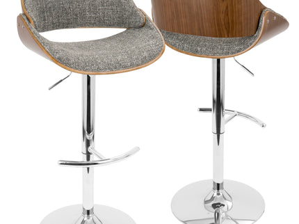 Fabrizzi - Mid Century Modern Adjustable Barstool With Swivel (Set of 2)