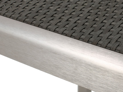 Outdoor 43" Aluminum Bar Table With Rattan Table Top - Gray / Silver