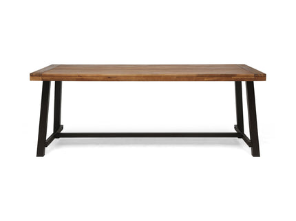 Equilibrium - Outdoor Dining Table With Wooden Frame And Slat Top