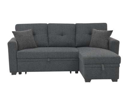 Upholstered Sectional With Pull Out Bed And Chaise Storage