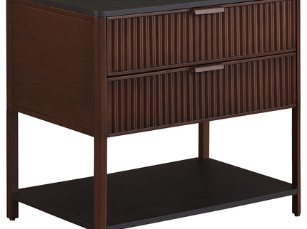 Tova - 2 Drawer Side Table With Shelf - Dark Brown