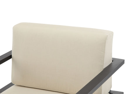 Modern 3 Piece Outdoor Patio Seating Set With Aluminum Frame And Weather Resistant Cushions - Beige / Gray