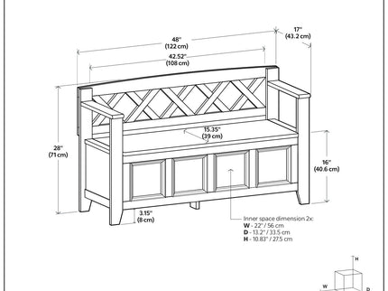 Amherst - Entryway Storage Bench - Hickory Brown
