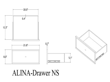 Adalid - Nightstand With Glittered Drawer Front And LED Lighting - White