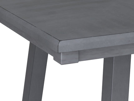 Counter Height Dining Table With Tapered Base And Lazy Susan - Gray