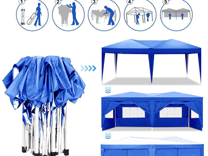 10'X20' Folding Canopy With 6 Removable Sidewalls Outdoor Event Shelter UPF 50+ Gazebo Portable Tents For Parties Beach Camping Wedding Ez Pop Up Canopy